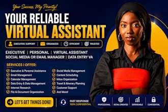 executive personal virtual assistant social media or email manager data entry VA