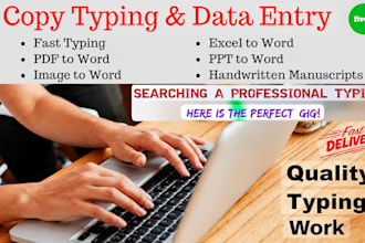 type and convert PDF, images, handwritten notes to word excel fast
