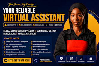 be real estate gohighlevel CRM, adminstrative task personal VA virtual assistant