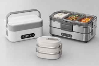 design 3d cad product  lunch box food warmer portable cooler thermal container