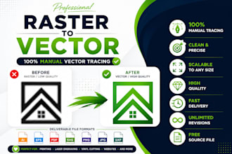 do sketch tracing, convert logo to vector, vectorize raster