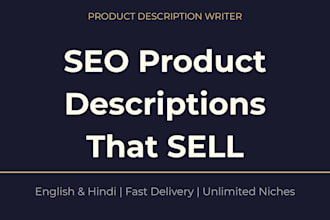 write SEO product descriptions for your store or listings