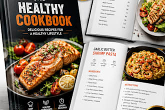 write quality cookbook recipe book design, kdp cookbook formatting menu design