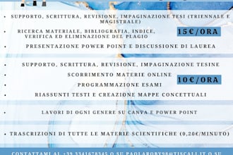 aiuto tesi di laurea in ambito scientifico