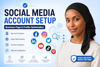 create all social media account setup business page instagram theme page manager