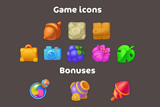create 2d game icons, props and inventory assets