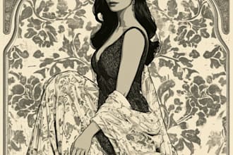 do illustrations in art nouveau style