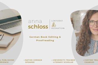 professionally edit and proofread your german book or manuscript