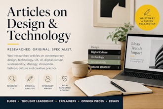write design, technology, UX and ai articles with an original perspective