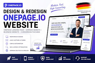 design and redesign onepage io website onepage landing page german website