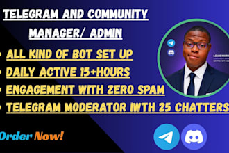 be your telegram moderator, admin, and community manager