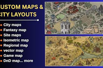 do fantasy map isometric map design city map game map vector map illustration