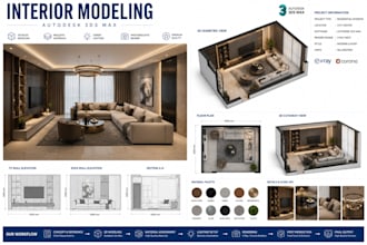 create render ready interior 3d models in 3ds max