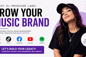 be your music artist, dj, producer social media manager and content creator