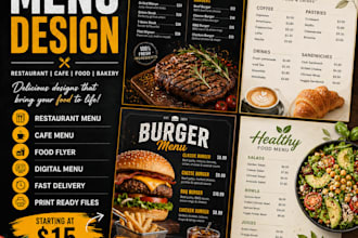 create attractive restaurant and food menu designs