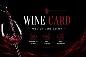 design an elegant wine card and restaurant menu design