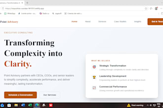 design a professional business advisory website