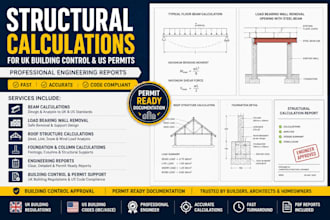 create permit ready structural calculations, beams, roofs and foundations