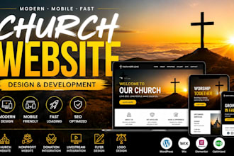 do church website design nonprofit church flyer livestream church logo design