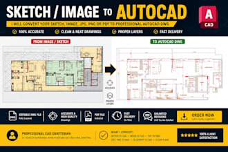 convert sketch, image, jpg, or png to autocad dwg