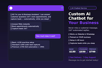 build a custom ai chatbot for your business website or whatsapp