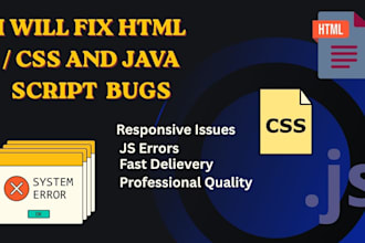 fix HTML, CSS and javascript bugs in your website