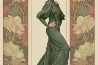 create illustrations in art nouveau style