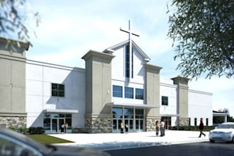 design and render stunning church interior and exterior worship spaces in 3d