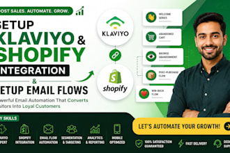 setup klaviyo and shopify integration and setup email flows