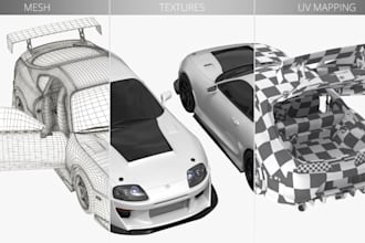 create 3d cad model of rc car body, race car aero parts and custom body