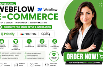 setup webflow ecommerce printify printiful apliiq SEO product description