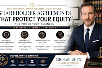 review and draft a professional business shareholder agreement