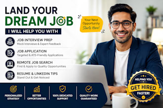 do job interview prep,  job application and remote job