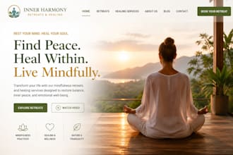 design redesign wix meditation website mindfulness retreat healing website