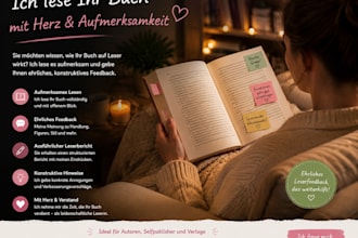 ich werde ihr buch lesen und ein ehrliches feedback abgeben
