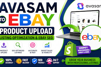 upload avasam product to ebay shopify optimize seo mercado libre product listing