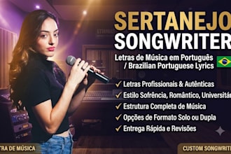 write sertanejo song lyrics letra de music brazilian portuguese for your music