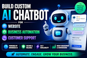 build custom ai chatbot for website, business automation or customer support