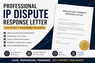 draft a professional IP infringement response or dispute letter