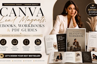 design canva lead magnets, ebooks, workbooks and PDF guides