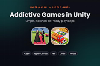 create a hyper casual or puzzle game in unity