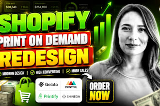 redesign shopify pod print on demand store as shopify pod expert