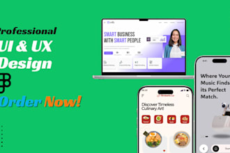 landing page and app UI design