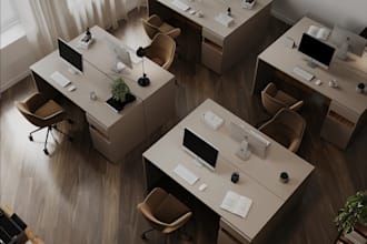 redesign 3d office rendering,conference room,cubicle,meeting room,2d floor plan