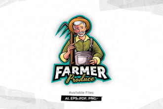 design a creative agriculture logo for organic farms