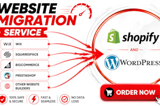 migrate to wordpress transfer squarespace bigcommerce prestashop wix to shopify
