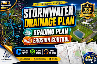 usa stormwater drainage plan grading plan erosion control plan in civil 3d