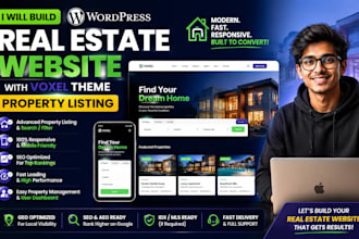 build wordpress real estate website with voxel theme property listing