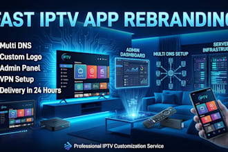 luxury iptv app brand with mac address, multi dns, admin panel ,apk, aab build