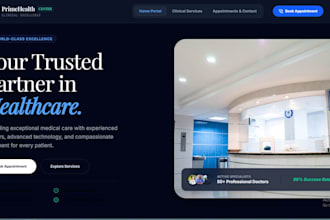 build a professional healthcare, hospital, clinic website with PDF download feat